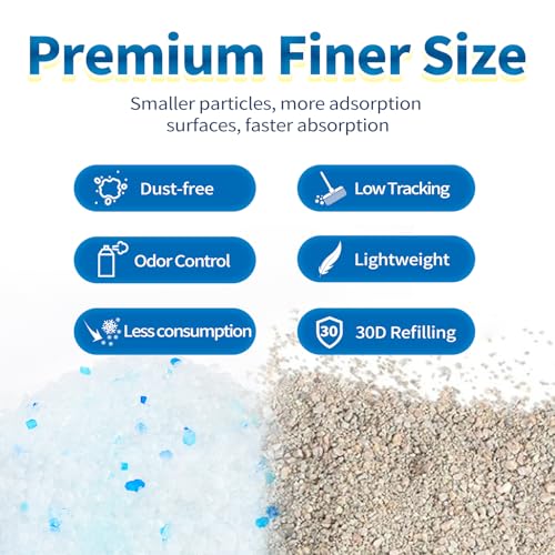 Made4Pets Cat Litter Crystals,Non Clumping Litter 8.6 lbs(2 x 4.3 lb Packs) | Odor Control Kitty Litter Non Clumping No scooping Low Dust, Low Tracking, Lightweight, Dehydrates Waste - size: 2 Pack