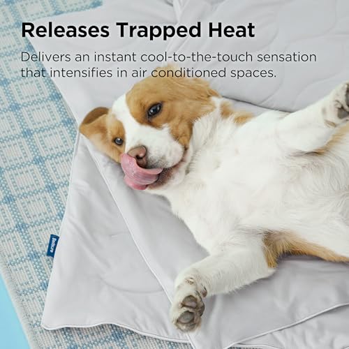 Bedsure ArcticMax™ Q-MAX>0.5 Premium Cooling Blanket for Small Dog，25x35” | Breathable Summer Washable Throw, Dog Blanket Cooling Mat Pad, Soft Durable Cold Self Cooling Pet Mat for Hot Weather，Grey - color: Pearl Grey, size: S(25x35")