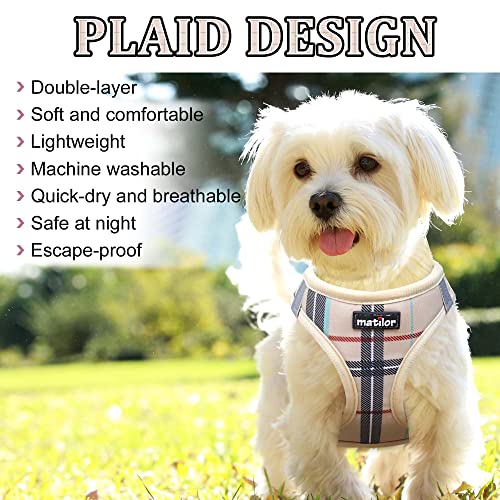 Dog Harness Step-in Breathable Puppy Cat Dog Vest Harnesses for Small Medium Dogs - color: Beige, size: Large (Chest 17''-20'', Weight 14-19 lb)