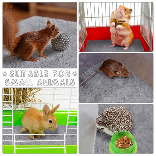 10 Pcs Guinea Pig Cage Liners Washable Rat Bedding for Guinea Pigs Controlling Absorbent Waterproof Pee Pads Blanket for Rabbits Hamster Small Animal Chinchilla (Wheat,12x12 Inch,Gray) - color: Gray, size: 12x12 Inch, style: Wheat