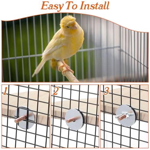 6.7 Inch Fan-Shaped Perch Bird Platform, Natural Wood Flat Perches for Bird Cages, Parrot Perch Corner Stand, Small Parrot Stand Animal Cage Accessories for Hamsters Gerbils