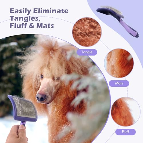 UXIETIN Dog Brush for Poodles,Grooming Brush for Dematting | Detangle Dog Brush for Poodles,German Shepherd Hair,Pitbulls,Yorkies,Labrador Retriever,for Grooming and Bathing