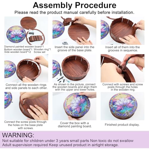 JISHSHAY Diamond Art Candy Box Sea Turtle Diamond Painting Wooden Snack Box Animal Gem Painting Storage Case Gem Art Organizer Case Embroidery Kit Mosaic Kits for Adults Storage Containers with Lid - color: Sea Turtle 1