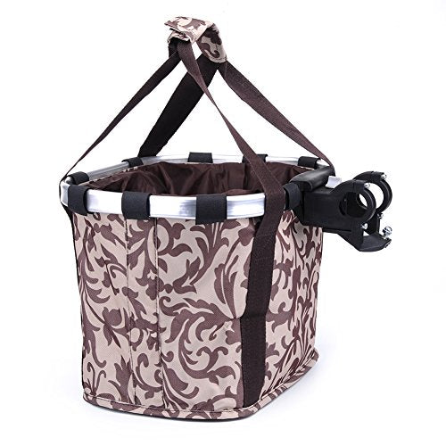 Pet Dog Bike Basket & Carrier Bag- Foldable Detachable Pet Travel Bicycle Basket - Small Animal Dog Cat Rabbit Bike Ride Basket Carrier (Coffee) - color: Coffee