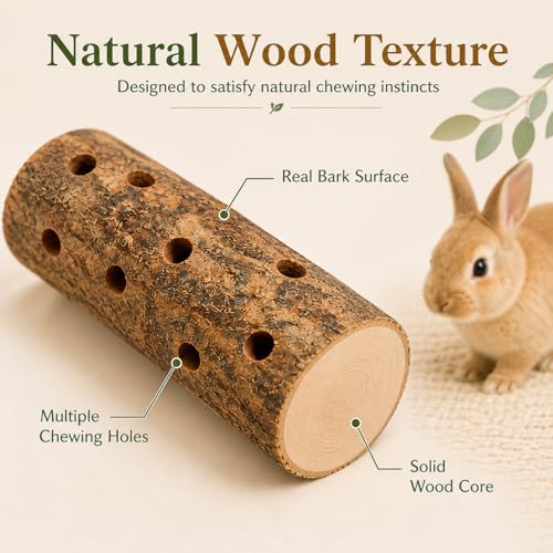 Apple Wood Chew Toys for Small Animals - Molar Wood Treats & Cage Accessories for Rabbits, Hamsters, Guinea Pigs, Mouse, Bunny Teeth Care - size: Large