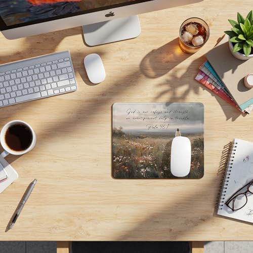 Christian Jesus with Lamb Mouse Pad, Christian Jesus Religious Gifts Mousepad for Office Desk Computers Laptop, Psalm 46:1 Religious Faith Office Supplies Desk Accessories, 9.5x7.9 Inch - color: 18Child
