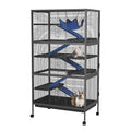 Small Animal Cages, Expandable 50-Inch Ferret Nation Style Cage with Lockable Doors and Ramps - Multi-Level Small Animal Habitat for Chin Pets Chinchillas and Indoor Rabbits