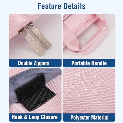MOSISO 360 Protective Laptop Bag 15.6 inch, 15-16 inch Computer Bag | Compatible with MacBook Air 15 inch/Pro 16 inch, HP,Dell,Lenovo,Asus, Laptop Carrying Case with Strap&Handl, Pink - color: Pink, size: 16 inch