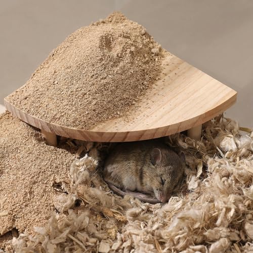 NOLITOY Hamster Platform Fan Shaped Wooden Cage Accessory Space-Saving Small Pet Climbing and Resting Stand Multi-Use Hamster Cage Platform for Hamsters Gerbils and Small Animals