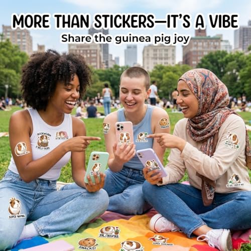 20PCS Guinea Pig Stickers - Cute Hamster Stickers, Funny Cartoon Animal Vinyl Decals for Laptop Water Bottle Notebook Phone Skateboard, Guinea Pig Lover Gift Aesthetic Pet Stickers - style: Guinea Pig Stickers