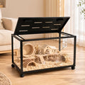 Acrylic Metal Hamster Cage, Large Small Animal Habitat Easy-Clean 360° Viewing, Stackable, Top Access for Dwarf Hamsters, Syrian Hamsters, Gerbils, Mice - size: 35.0"L x 16.0"W x 16.0"H