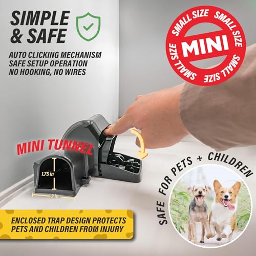 Tratper Mouse Tunnel Traps. Prevents Accidental Triggering with Dual Tunnel Design. Covered Snap Traps for Humane Kill, Safe and Reusable, Pest Control for Mice, Indoor & Outdoor Use, 4 Pack - size: 4 Pack Small - Mouse Size