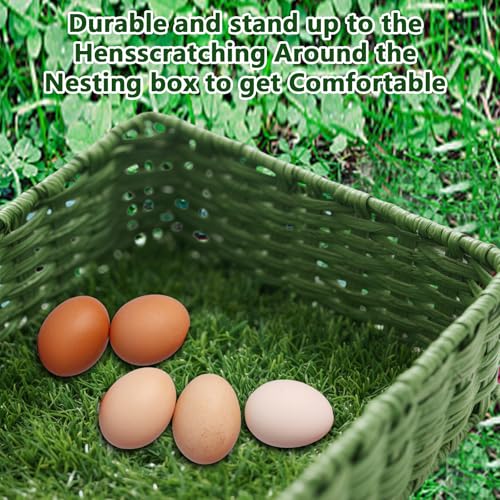 THREE ORANGES Chicken Nesting Box Pads, Washable Artificial Grass Nesting Pads Cuttable Chickens Nest Box Bedding Liners for Hen Coop Egg Duck Chicks Goose 12x12x1.35inch (4 Pack) - size: 4pcs-12x12x1.35 inches
