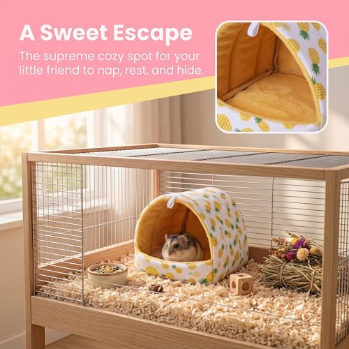 Rat Hamster Warm Bed House Hut Hanging Hammock Cute Nest for Small and Medium-Sized Pets (L), Suitable for Larger Pets(XL)-XL-Yellow - color: Yellow, size: XL