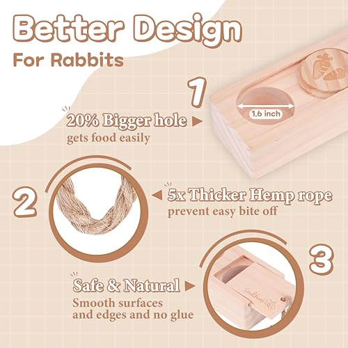 SoulThink® Advanced Interactive Wooden Pet Rabbit Toys - Sniff n' Snack Bunny Chew Toys for Rabbit Treats, Suited for Chinchilla Foraging, Guinea Pigs Boredom, and Hamster Enrichment (2 Set) - style: Sniff n' Snack - Advanced