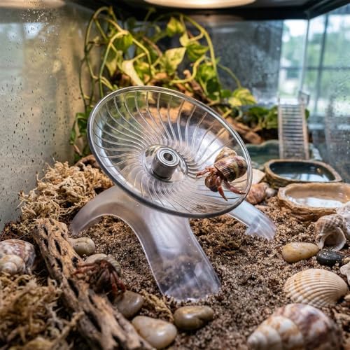 Hermit Crab Exercise Wheel Hamster Flying Saucer Silent Running Exercise Wheel Hermit Crab Climbing Toys Small Animal Active Play and Exercises Accessory for Hamster Crabs Gerbils Hedgehogs