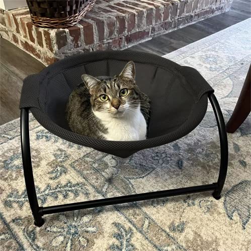 Cat Bed Sleeping Cat Hammock, 16.9in x 16.9in x 9.5in, Black | Cat Supplies Pet Supplies Whole Wash Stable & Breathable Easy Assembly Indoors Outdoors, 16.9 in x 16.9 in x 9.5 in - color: Black, size: 16.9"L x 16.9"W x 9.5"Th (Mesh)