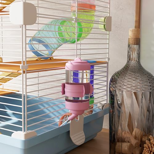 PawHut 18" 5 Tier Hamster Cage with Tubes and Tunnels, Small Animal Cage with Portable Carry Handle, Gerbil Cage with Water Bottle, Food Dish, Exercise Wheel, Light Blue | Small Animal Cage, Portable Carry Handle, Water Bottle, Food Dish, Exercise Wheel -