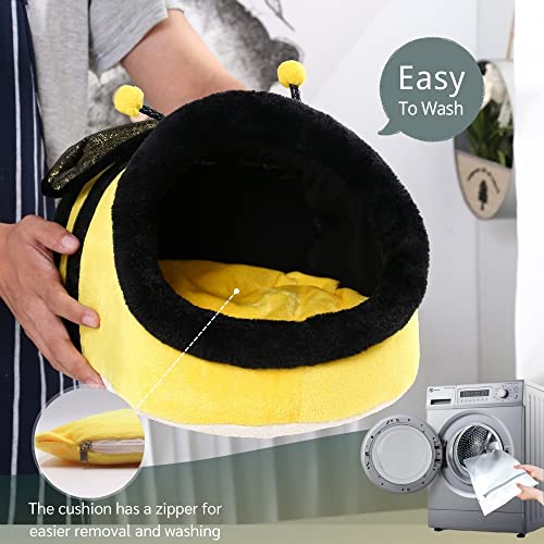 JanYoo Bunny Hedgehog Guinea Pig Bed Accessories Cage Toys Bearded Dragon House Hamster Supplies Habitat Ferret Rat (XL, Bee) - color: 4-Bee, size: XL