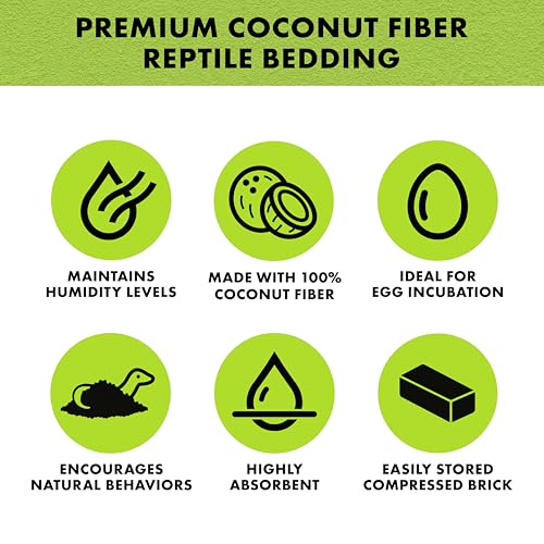 Zilla Coconut Husk Brick, Organic Bedding for Reptiles, Made with 100% Coconut Fiber, Ideal for Tropical Habitats and Egg Incubation - size: One size