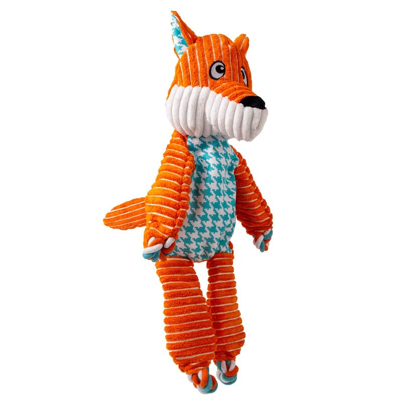 KONG Floppy Knots - Durable No‑Stuffing Squeaky Rope & Plush Dog Toy - for Teething, Playing (Fox, Extra Large) - color: Fox, size: Extra Large