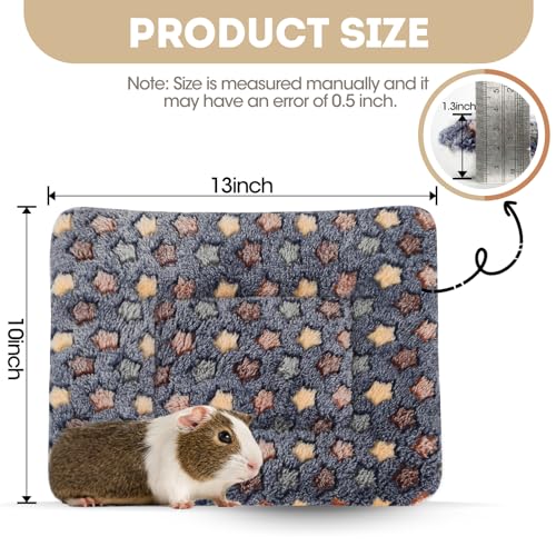 2 Pack Guinea Pig Bed - 10 x 13 Inch Upgraded-Thickness Pee Pads Bedding | Washable Guinea Pig Pee Pad with Absorbent Surface Helps Keep Cages Dry, Reusable Bedding for Resting Areas (Dark Blue, M) - color: Dark Blue + Dark Blue, size: 10" X 13" - 2 Pack