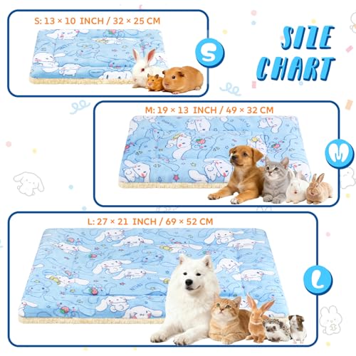2 Pcs Guinea Pig Bed, Washable Rabbit Bunny Bed Mat Soft Small Animal Winter Bed Pads Sleeping Pads for Rat Chinchilla Hedgehog Hamster Squirrel Ferret (19 x13 inch) - size: 19 x13 inch