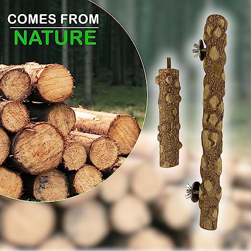 SIMENA Bird Ladder Perch, Natural Wood Parrot Stand, Hamster Climbing Toy, Bird Cage Ladder for Small and Medium Birds, Parakeet, Cockatiel, Conures, Lovebirds, Budgie