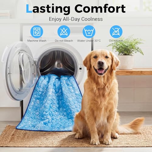 Dog Cooling Mat, Arc-Chill Cooling Fiber Self-Cooling Pad for Dogs - Washable Non-Toxic Summer Pet Mat, Non-Slip Foldable Portable Soft Pad for Indoor Outdoor/Kennel Sofa Bed Floor Car (Medium) - size: Medium