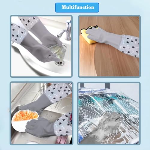 Pet Grooming Gloves Pet Hair Remover Cat, Dog Washing Gloves Silicone Heat Resistant Cleaning Gloves with High-Density Teeth Grooming Gloves for Dogs, Cats, Horses (2 Pairs - Blue & Gray) - color: 2 Pairs - Blue & Gray