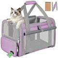 Cat Carrier Top Load, Privacy Curtains Soft Pet Travel Bag Airline Approved | Collapsible Soft-Sided Cat/Dog/Pet Carrier for Small Cats Dogs Puppy Under 16 lb, Washable Kitten Mesh Cage (16.9x10.8x10.8) - color: Purple