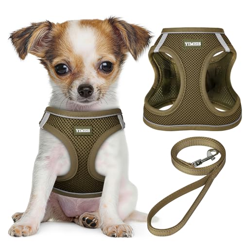 No Pull Dog Puppy Harness and Leash Set Reflective Mesh Vest Large - color: Army green, size: Large (Pack of 1)