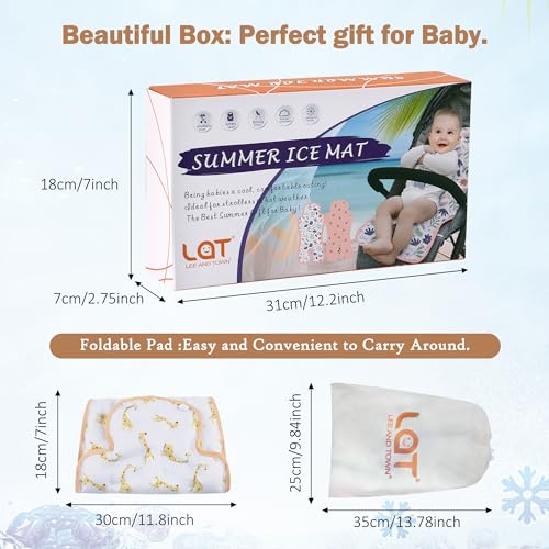Gel Car Seat Cooler Pad,1 Pack Double Sides-Universal Baby Stroller Ice Cushion Cooler Mat,Summer Cooling Seat Liner,Multifunctional Suitable for Baby Dining Chair,Child Safety Seat (Giraffe+Lion) - color: Giraffe+Lion