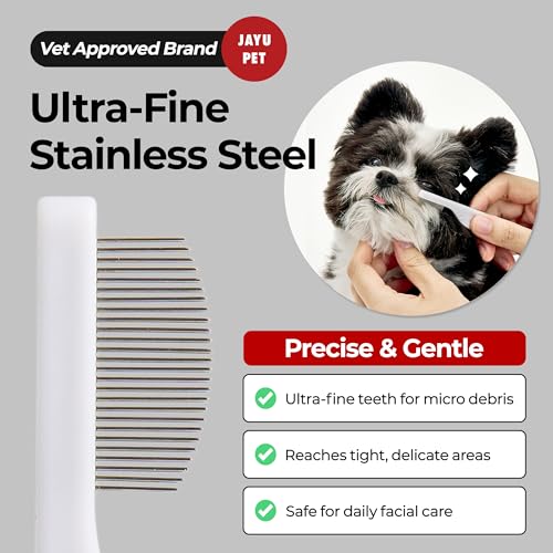 Facial Grooming Comb | Dog Eye Combs, Stress-free Eye Gunk Remover for Dogs & Cats, Pet Facial Brush, Cat Grooming Kit - size: 1ea