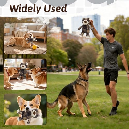 MAXBECK Dog Companion for Heavy Chewers-New Plush Robust Bear Dog Toy, Resistant Squeaky Dog Toys for Heavy Chewers, Tough Stuffed Plush Dog Toys for Aggressive Chewers - color: D-Purple