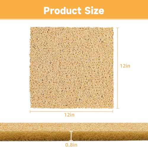 8 Pack Chicken Nesting Pads, Washable Reusable Hen Laying Mats, Brown | 12 x 12 inch Chicken Coop Accessories, Cut to Fit Nesting Boxes, Rabbit Cages - color: Brown