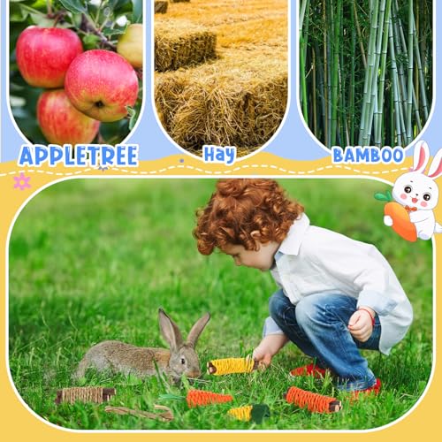 20 Pcs Rabbit Starter Kit Small Bunny Litter Box Animal Grooming Kit with Hanging Pet Bowls Water Bottle Bunny Toys Flannel Blankets with Cleaning Set for Guinea Pig Rabbit Accessories(Blue) - color: Blue