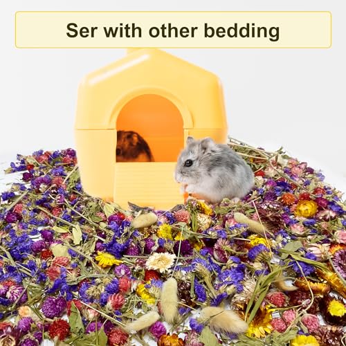 200G Hamster Bedding，Natural Flowers & Herbs Odor Control Dwarf Hamster Bedding Gerbil Bedding Robo Hamster Bedding Katy Hamster Bedding Hamster Habitat Decor Hamster Forage