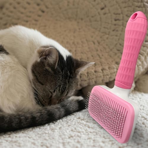 Pet Cleaning Deshedding Brush,Pet Hair Removal Brush for Shedding Massaging Grooming for Small Dogs,Cats,Rabbits(pink) - color: pink