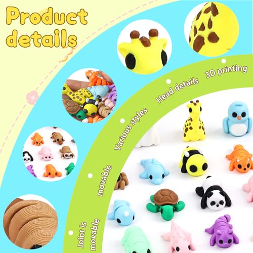 50 pcs 3D Printed Animal Figurines, Mini Articulated Animal Figurines Toys, Party Favors, Pocket Fidget Toys, Goodie Bag Stuffers, Exchange Gifts, Desk Pets, Classroom Rewards for Kids, Birthday Gifts - style: Animal 50