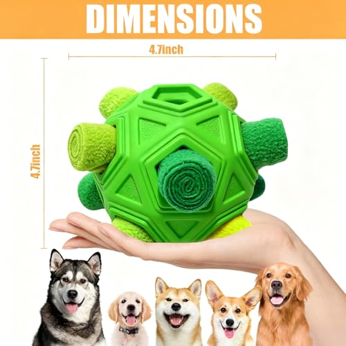 Dog Snuffle Ball-Interactive Puzzle Dog Toys Encourage Natural Foraging Skills Slow Feeder for Training and Stress Relief, Cloth Strip Hiding Food Dog Toys for Any Size Dogs (All Green) - color: All Green