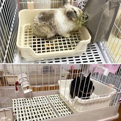 kathson Extra Large Rabbit Litter Box Trainer Rabbit Toilet Small Animal Potty Bunny Litter Pan Box for Adult Guinea Pig Rats Chinchilla Ferret Galesaur (White) - color: White