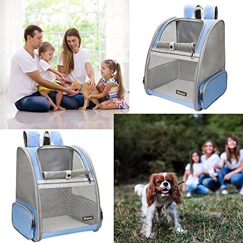 Texsens Innovative Traveler Bubble Backpack Pet Carriers for Cats and Dogs - color: Blue