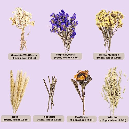 Natural Ear of Grain Flower&Herb Bedding Mate Habitat Decor, Adding Fun Hamster Accessories for Hamsters Gerbils Lemming - color: Flower Style