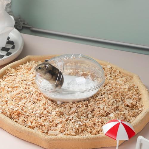 IBWell Transparent Hamster Sand Bath Container Hamster Sand Box, Hamster Cage Accessories Bath Keeps Sand Contained - size: 5.3"L x 3.7"W x 3.3"H