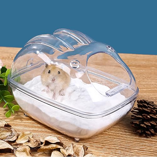 Hamster Sand Bath Container Large Hamster Toilet with Scoop Set,Small Animal Bath House,Suitable for Chinchilla Syrian Gerbil