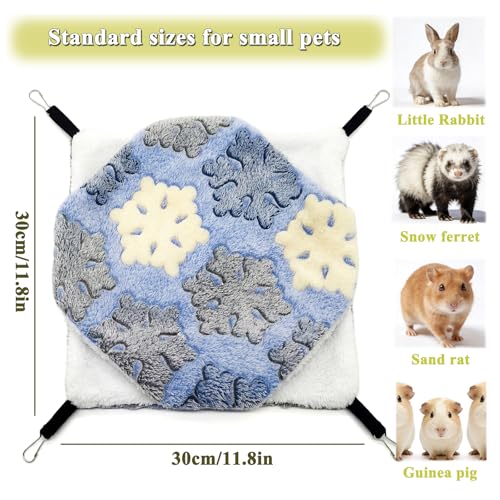 2 Pack Guinea Pig Hammock, Rat Hammock, Double Layer Bed | Cozy double-layer fleece hammock for rats, guinea pigs & more. Warm hideout, sturdy hooks, washable cage accessories.
