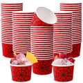 Jingmore 100 Pcs Ice Cream Paper Cups Bulk 8 oz Disposable Dessert Bowls for Hot or Cold Food Snack Treats Gift for Birthday Summer Party Favor Decoration(Red Spider) - style: Red Spider