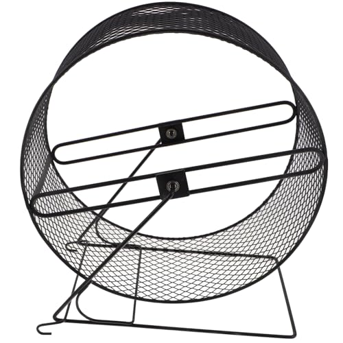POPETPOP Hamster Exercise Wheel with Rack Silent Running Toy for Hamsters Hedgehogs Squirrels and Guinea Pigs Home Pet Exercise Wheel 11.02 X 10.23 X 5.90 in - size: 26X15X28.5CM
