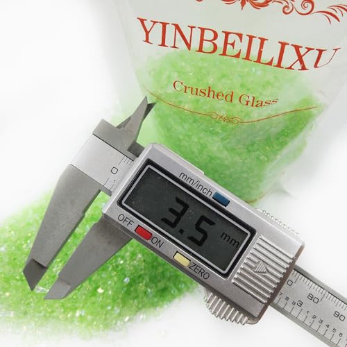 Crushed Glass Glitter, Broken Stones Shattered Glass Chips for Resin Art Crafts, Epoxy Resin Supplies, Geod Painting, DIY Art Projects, Jewelry Making, 2-4mm, 200g/7oz (Apple Green) - color: Apple Green